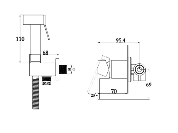 Смеситель с гигиеническим душем KAISER Sonat (34377-2)